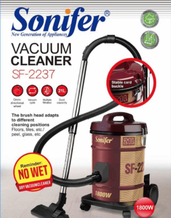 🌪️ مكنسة Sonifer SF-2237 الأسطوانية ذات السعة الكبيرة (1800 واط)